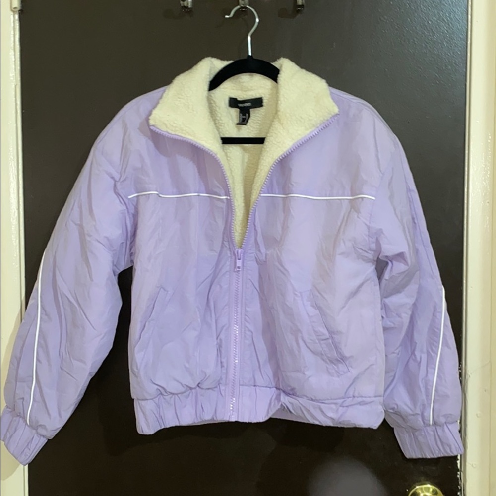 Light Purple Cropped Puffer Jacket